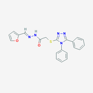 molecular formula C21H17N5O2S B415780 2-[(4,5-diphenyl-4H-1,2,4-triazol-3-yl)sulfanyl]-N'-(2-furylmethylene)acetohydrazide CAS No. 306756-41-2