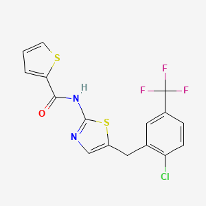 N-{5-[2-chloro-5-(trifluoromethyl)benzyl]-1,3-thiazol-2-yl}-2-thiophenecarboxamide