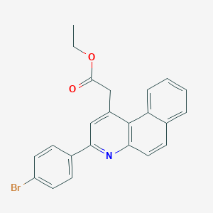 molecular formula C23H18BrNO2 B415782 [3-(4-Bromo-phenyl)-benzo[f]quinolin-1-yl]-acetic acid ethyl ester 