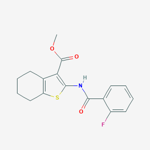 molecular formula C17H16FNO3S B415783 Methyl 2-[(2-fluorobenzoyl)amino]-4,5,6,7-tetrahydro-1-benzothiophene-3-carboxylate CAS No. 301319-43-7