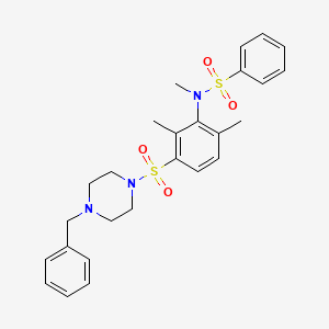 molecular formula C26H31N3O4S2 B4157836 N-{3-[(4-benzyl-1-piperazinyl)sulfonyl]-2,6-dimethylphenyl}-N-methylbenzenesulfonamide 