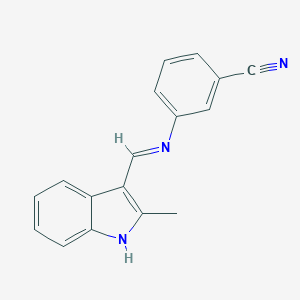 molecular formula C17H13N3 B415785 3-{[(2-methyl-1H-indol-3-yl)methylene]amino}benzonitrile 