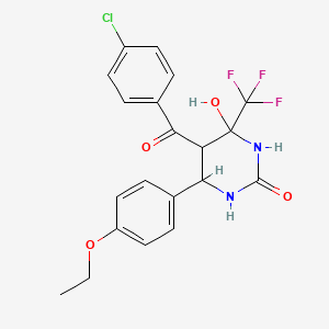 molecular formula C20H18ClF3N2O4 B4157856 5-(4-Chlorobenzoyl)-6-(4-ethoxyphenyl)-4-hydroxy-4-(trifluoromethyl)-1,3-diazinan-2-one 