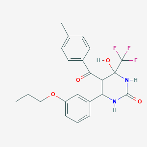 4-Hydroxy-5-(4-methylbenzoyl)-6-(3-propoxyphenyl)-4-(trifluoromethyl)-1,3-diazinan-2-one