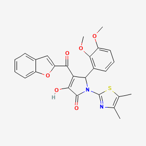 molecular formula C26H22N2O6S B4157875 3-(1-benzofuran-2-carbonyl)-2-(2,3-dimethoxyphenyl)-1-(4,5-dimethyl-1,3-thiazol-2-yl)-4-hydroxy-2H-pyrrol-5-one 