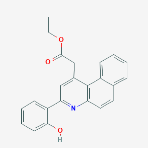 molecular formula C23H19NO3 B415788 [3-(2-Hydroxy-phenyl)-benzo[f]quinolin-1-yl]-acetic acid ethyl ester 