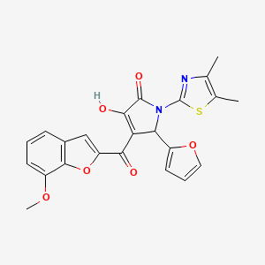 molecular formula C23H18N2O6S B4157881 1-(4,5-dimethyl-1,3-thiazol-2-yl)-2-(furan-2-yl)-4-hydroxy-3-(7-methoxy-1-benzofuran-2-carbonyl)-2H-pyrrol-5-one 