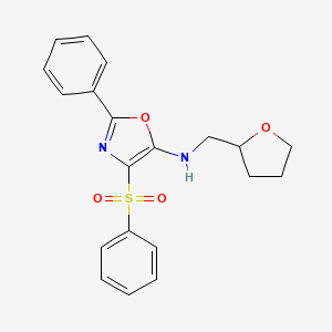 2-phenyl-4-(phenylsulfonyl)-N-(tetrahydro-2-furanylmethyl)-1,3-oxazol-5-amine