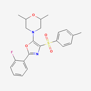 molecular formula C22H23FN2O4S B4157954 4-{2-(2-fluorophenyl)-4-[(4-methylphenyl)sulfonyl]-1,3-oxazol-5-yl}-2,6-dimethylmorpholine 