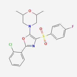 4-{2-(2-chlorophenyl)-4-[(4-fluorophenyl)sulfonyl]-1,3-oxazol-5-yl}-2,6-dimethylmorpholine