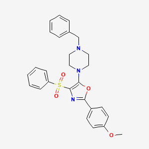 molecular formula C27H27N3O4S B4157974 1-benzyl-4-[2-(4-methoxyphenyl)-4-(phenylsulfonyl)-1,3-oxazol-5-yl]piperazine 