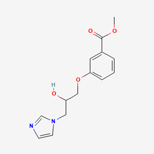 molecular formula C14H16N2O4 B4157990 methyl 3-[2-hydroxy-3-(1H-imidazol-1-yl)propoxy]benzoate 