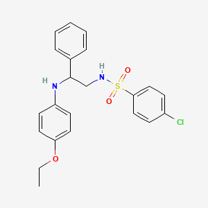 molecular formula C22H23ClN2O3S B4158002 4-chloro-N-{2-[(4-ethoxyphenyl)amino]-2-phenylethyl}benzenesulfonamide 