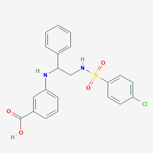 3-[(2-{[(4-chlorophenyl)sulfonyl]amino}-1-phenylethyl)amino]benzoic acid