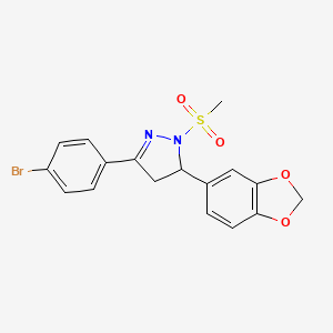 5-(1,3-benzodioxol-5-yl)-3-(4-bromophenyl)-1-(methylsulfonyl)-4,5-dihydro-1H-pyrazole