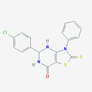 molecular formula C17H12ClN3OS2 B415802 5-(4-chlorophenyl)-3-phenyl-2-thioxo-2,3,5,6-tetrahydro[1,3]thiazolo[4,5-d]pyrimidin-7(4H)-one CAS No. 332057-42-8
