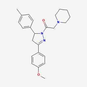 molecular formula C24H29N3O2 B4158053 1-{2-[3-(4-methoxyphenyl)-5-(4-methylphenyl)-4,5-dihydro-1H-pyrazol-1-yl]-2-oxoethyl}piperidine 