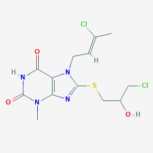 molecular formula C13H16Cl2N4O3S B415806 7-[(Z)-3-chlorobut-2-enyl]-8-(3-chloro-2-hydroxypropyl)sulfanyl-3-methylpurine-2,6-dione CAS No. 331751-72-5
