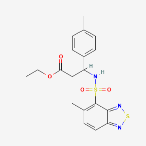 molecular formula C19H21N3O4S2 B4158069 ETHYL 3-(5-METHYL-2,1,3-BENZOTHIADIAZOLE-4-SULFONAMIDO)-3-(4-METHYLPHENYL)PROPANOATE 