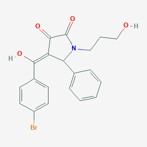 molecular formula C20H18BrNO4 B415807 4-(4-bromobenzoyl)-3-hydroxy-1-(3-hydroxypropyl)-5-phenyl-1,5-dihydro-2H-pyrrol-2-one 