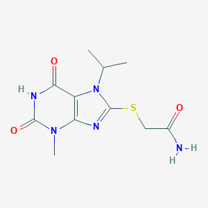 molecular formula C11H15N5O3S B415808 2-(3-Methyl-2,6-dioxo-7-propan-2-ylpurin-8-yl)sulfanylacetamide CAS No. 326919-25-9