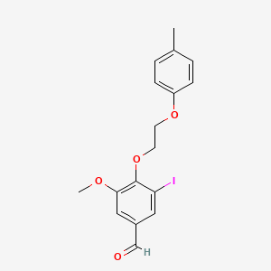 3-iodo-5-methoxy-4-[2-(4-methylphenoxy)ethoxy]benzaldehyde