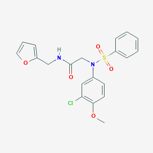 molecular formula C20H19ClN2O5S B415809 2-[3-chloro-4-methoxy(phenylsulfonyl)anilino]-N-(2-furylmethyl)acetamide 