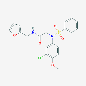 2-[3-chloro-4-methoxy(phenylsulfonyl)anilino]-N-(2-furylmethyl)acetamide