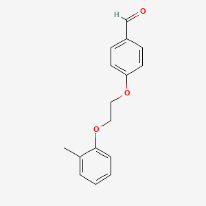 molecular formula C16H16O3 B4158094 4-[2-(2-methylphenoxy)ethoxy]benzaldehyde 