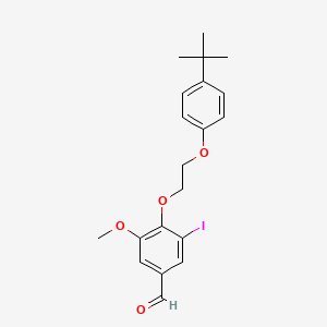 molecular formula C20H23IO4 B4158097 4-[2-(4-tert-butylphenoxy)ethoxy]-3-iodo-5-methoxybenzaldehyde 