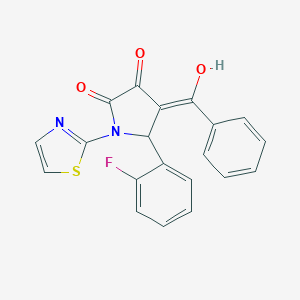 molecular formula C20H13FN2O3S B415810 4-benzoyl-5-(2-fluorophenyl)-3-hydroxy-1-(1,3-thiazol-2-yl)-1,5-dihydro-2H-pyrrol-2-one 