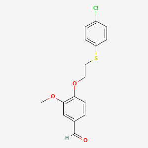 molecular formula C16H15ClO3S B4158103 4-{2-[(4-chlorophenyl)thio]ethoxy}-3-methoxybenzaldehyde 