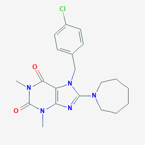 molecular formula C20H24ClN5O2 B415811 8-(azepan-1-yl)-7-(4-chlorobenzyl)-1,3-dimethyl-1H-purine-2,6(3H,7H)-dione CAS No. 326919-19-1