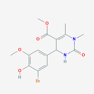 Methyl 4-(3-bromo-4-hydroxy-5-methoxyphenyl)-1,6-dimethyl-2-oxo-1,2,3,4-tetrahydropyrimidine-5-carboxylate
