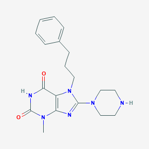 molecular formula C19H24N6O2 B415815 3-Methyl-7-(3-phenyl-propyl)-8-piperazin-1-yl-3,7-dihydro-purine-2,6-dione CAS No. 353255-08-0