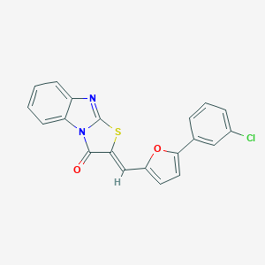 molecular formula C20H11ClN2O2S B415819 2-{[5-(3-chlorophenyl)-2-furyl]methylene}[1,3]thiazolo[3,2-a]benzimidazol-3(2H)-one 