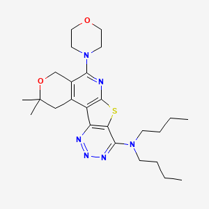 N,N-dibutyl-4,4-dimethyl-8-morpholin-4-yl-5-oxa-11-thia-9,14,15,16-tetrazatetracyclo[8.7.0.02,7.012,17]heptadeca-1(10),2(7),8,12(17),13,15-hexaen-13-amine