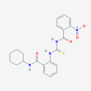 N-[({2-[(cyclohexylamino)carbonyl]phenyl}amino)carbonothioyl]-2-nitrobenzamide