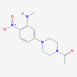 molecular formula C13H18N4O3 B4158246 1-{4-[3-(Methylamino)-4-nitrophenyl]piperazin-1-yl}ethanone 