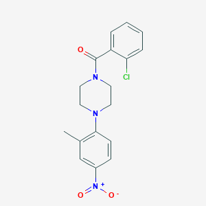 molecular formula C18H18ClN3O3 B4158277 1-(2-chlorobenzoyl)-4-(2-methyl-4-nitrophenyl)piperazine 