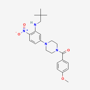 molecular formula C23H30N4O4 B4158302 (2,2-dimethylpropyl){5-[4-(4-methoxybenzoyl)-1-piperazinyl]-2-nitrophenyl}amine 