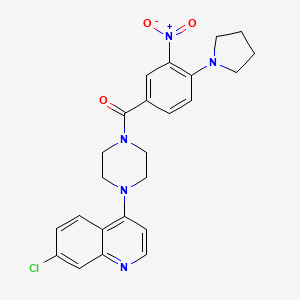 7-chloro-4-{4-[3-nitro-4-(1-pyrrolidinyl)benzoyl]-1-piperazinyl}quinoline