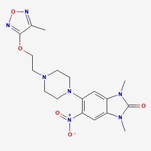 1,3-DIMETHYL-5-(4-{2-[(4-METHYL-1,2,5-OXADIAZOL-3-YL)OXY]ETHYL}PIPERAZIN-1-YL)-6-NITRO-2,3-DIHYDRO-1H-1,3-BENZODIAZOL-2-ONE