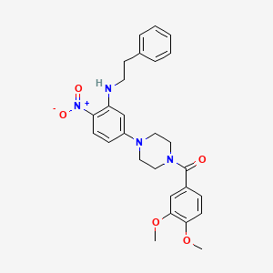 5-[4-(3,4-dimethoxybenzoyl)-1-piperazinyl]-2-nitro-N-(2-phenylethyl)aniline