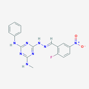 2-Fluoro-5-nitrobenzaldehyde [4-anilino-6-(methylamino)-1,3,5-triazin-2-yl]hydrazone