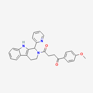 molecular formula C27H25N3O3 B4158373 1-(4-methoxyphenyl)-4-oxo-4-[1-(2-pyridinyl)-1,3,4,9-tetrahydro-2H-beta-carbolin-2-yl]-1-butanone 