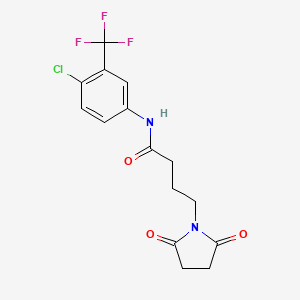 molecular formula C15H14ClF3N2O3 B4158381 N-[4-chloro-3-(trifluoromethyl)phenyl]-4-(2,5-dioxo-1-pyrrolidinyl)butanamide 