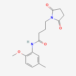 molecular formula C16H20N2O4 B4158383 4-(2,5-dioxo-1-pyrrolidinyl)-N-(2-methoxy-5-methylphenyl)butanamide 