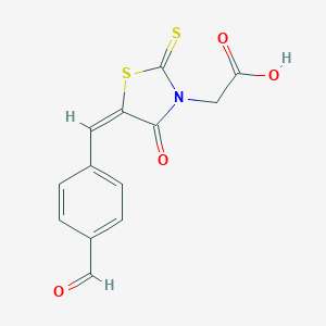 molecular formula C13H9NO4S2 B415842 [5-(4-Formylbenzylidene)-4-oxo-2-thioxo-1,3-thiazolidin-3-yl]acetic acid 