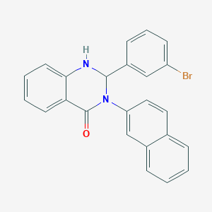 molecular formula C24H17BrN2O B415843 2-(3-bromophenyl)-3-(2-naphthyl)-2,3-dihydroquinazolin-4(1H)-one 
